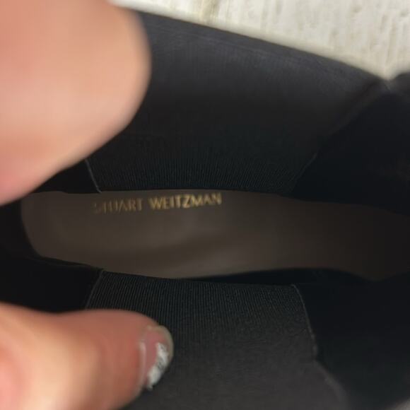 Stuart Weitzman Henley Chelsea womens 9B Black Suede Ankle Boots - Picture 3 of 11